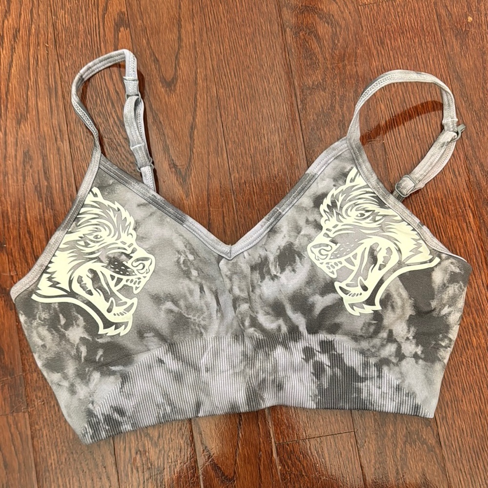 Darc Sport Purple & Gray Sports Bra with Adjustable Straps and Logo